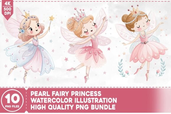 Download Pearl Fairy Princess Watercolor Bundle - Bundle Collection