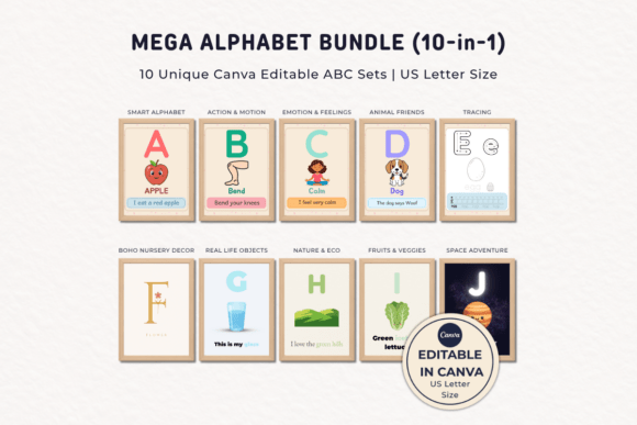Download Mega Alphabet 10-in-1 Bundle Canva - Bundle Collection