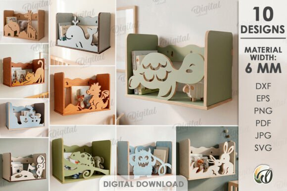 Download 3D Kids Wall Shelves Bundle Laser Cut - Bundle Collection