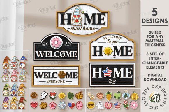 Download Interchangeable Home Signs Bundle Laser - Bundle Collection
