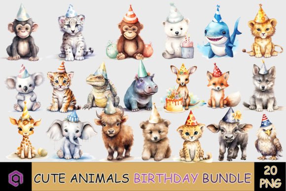 Download Wild Animals Birthday Clipart Bundle - Bundle Collection