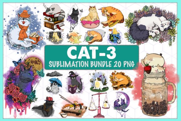 Download Cat Sublimation Bundle 20 PNG Part 3 - Bundle Collection