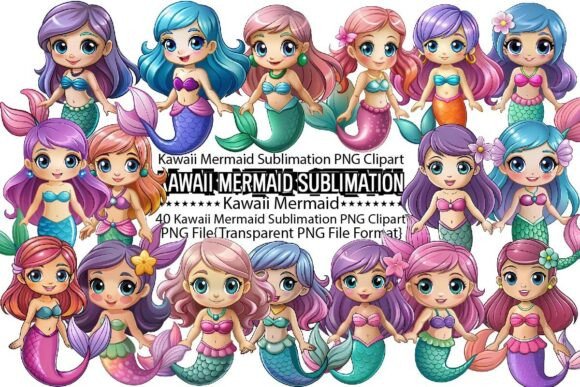 Download Kawaii Mermaid Sublimation Bundle - Bundle Collection