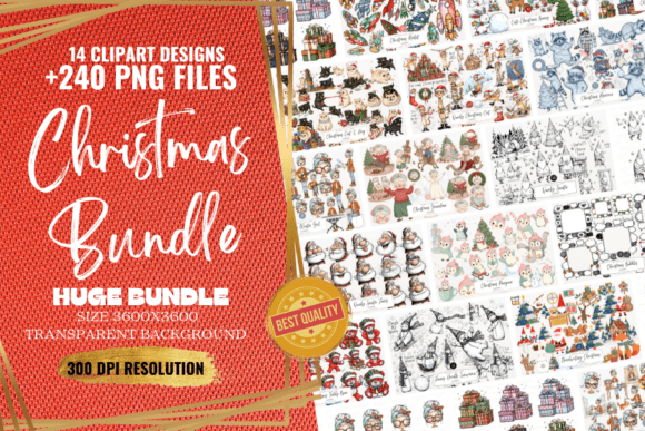 Download Christmas Clipart Bundle, 245 PNG Bundle - Bundle Collection