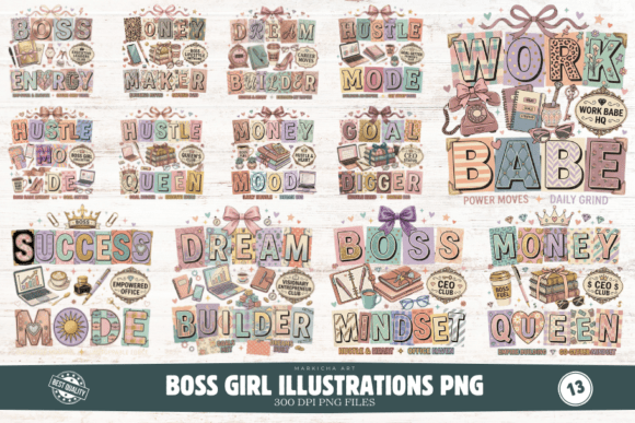 Download Boss Girl Illustrations Png Bundle - Bundle Collection