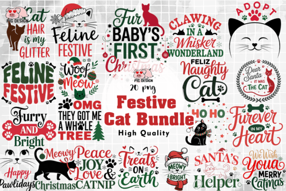 Download Festive Cat PNG Bundle - Bundle Collection