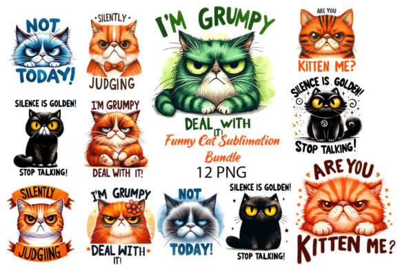 Download Funny Cat Sublimation Bundle, Funny Cat - Bundle Collection