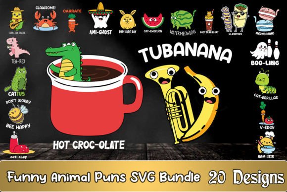 Download Funny Animal Puns SVG Bundle - Bundle Collection