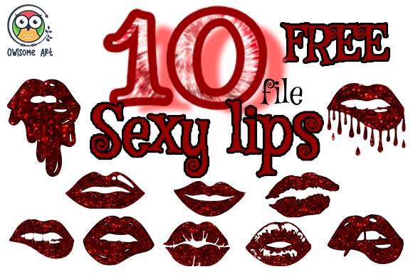 Download Sexy Lips Glitter Bundle Free - Bundle Collection