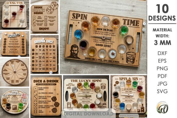 Download 3D Drinking Games Bundle Laser Cut - Bundle Collection