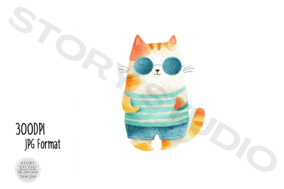 Download Cool Cat Summer Fun Clipart Bundle - Bundle Collection