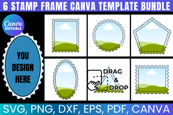 Download 6 Stamp Frame Canva Template Bundle - Bundle Collection