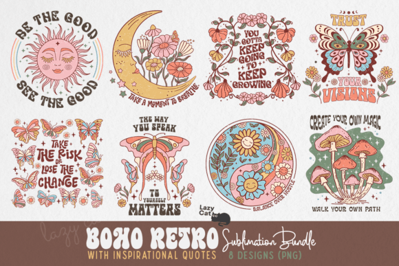 Download Boho Retro PNG Sublimation Bundle - Bundle Collection