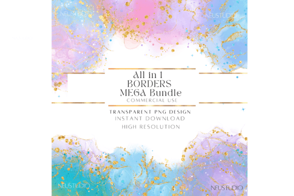 Download BORDER PNG BUNDLE , Watercolor Frame PNG - Bundle Collection