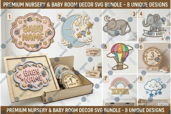 Download Nursery &amp; Baby Room Decor SVG Bundle - Bundle Collection