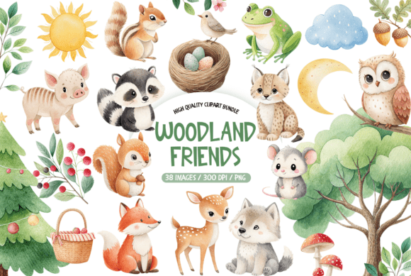 Download Woodland Friends Clipart Bundle - Bundle Collection