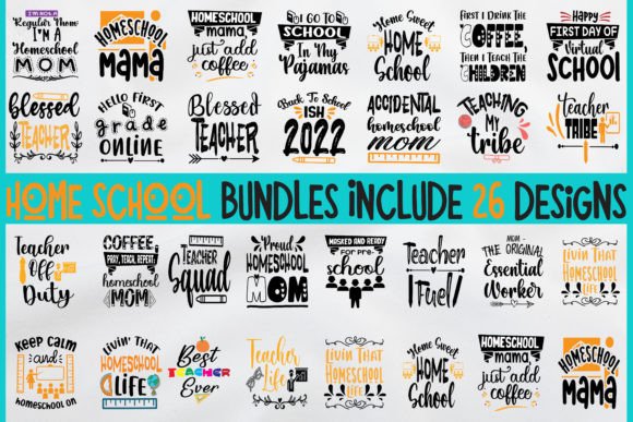 Download Home School Bundles Include 26 Designs - Bundle Collection