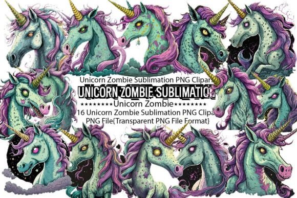 Download Unicorn Zombie Sublimation Bundle - Bundle Collection