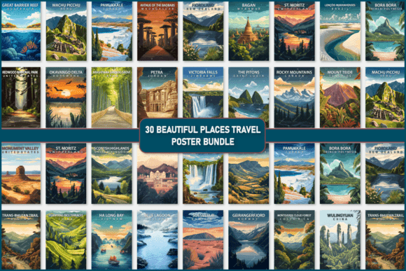 Download Beautiful Places Travel Poster Bundle - Bundle Collection