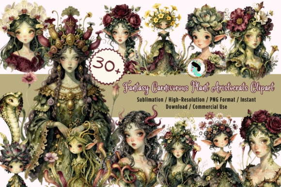 Download Fantasy Plant Fairy Clipart PNG Bundle - Bundle Collection
