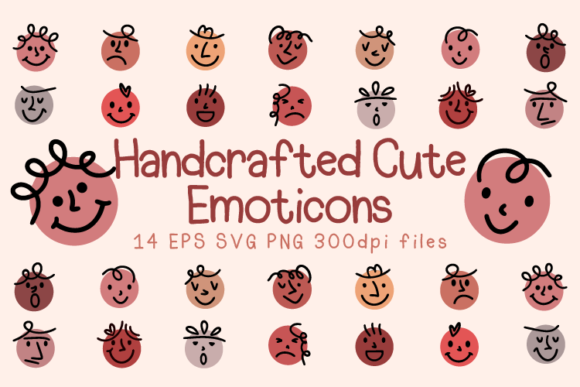 Download Handcrafted Cute Emoticons Bundle - Bundle Collection