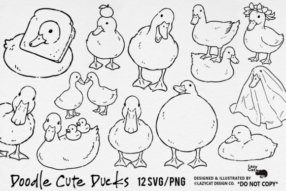 Download Duck Doodle Illustration SVG PNG Bundle - Bundle Collection