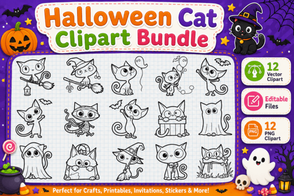 Download Halloween Cat Clipart Bundle - Bundle Collection