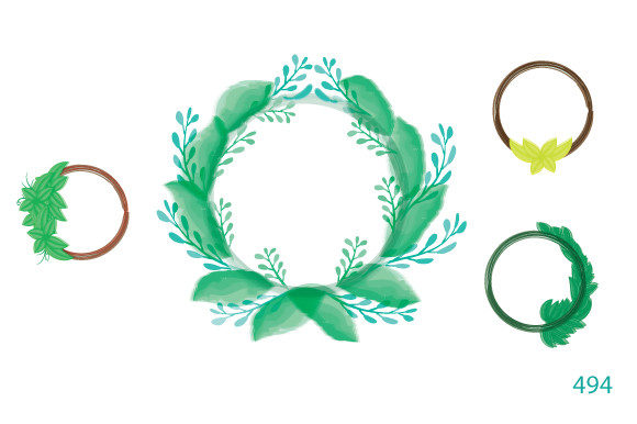 Download Watercolor Leaf Frame Bundle Clip Art - Bundle Collection