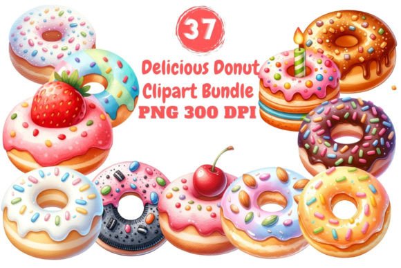 Download Delicious Donut Clipart Bundle - Bundle Collection