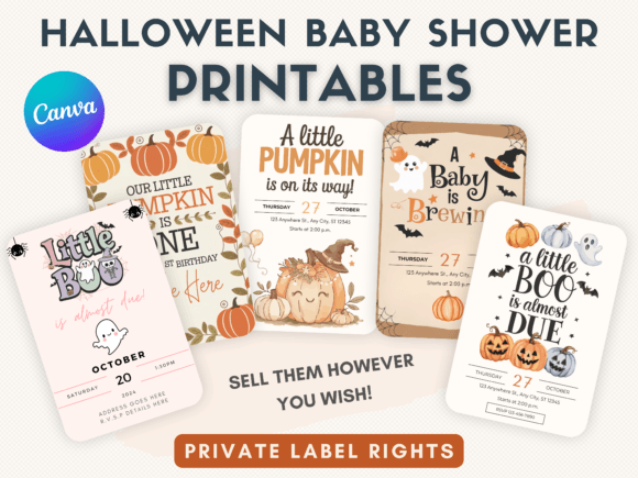 Download Halloween Baby Shower Printable Pack - Baby shower printable Collection