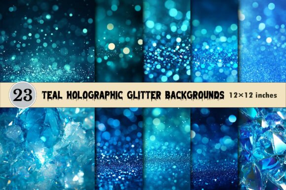 Download Teal Holographic Glitter Backgrounds. - Backgrounds Collection