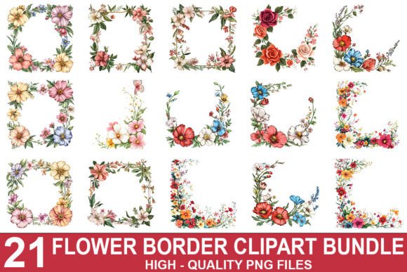 Download Floral Border Clipart Bundle - Bundle Collection