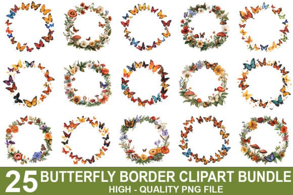 Download Butterfly Border Clipart Bundle - Bundle Collection