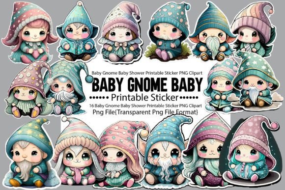 Download Baby Gnome Baby Shower Printable Sticker - Baby shower printable Collection