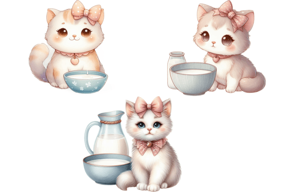 Download Cute Watercolor Cat Clipart Bundle - Bundle Collection