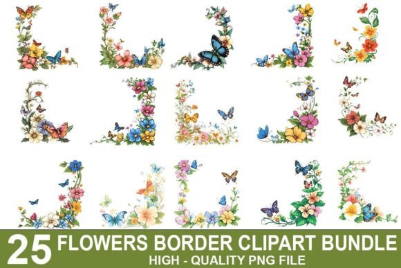 Download Spring Flower Border Clipart Bundle - Bundle Collection