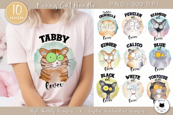 Download Funny Cat Sublimation Bundle | Cat Png - Bundle Collection