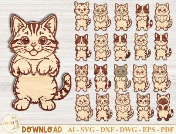 Download Wobbly Cat Animal Magnets SVG Bundle - Bundle Collection
