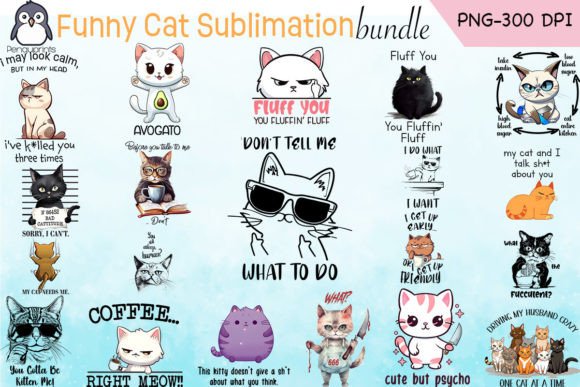 Download Funny Cat Sublimation Bundle - Bundle Collection
