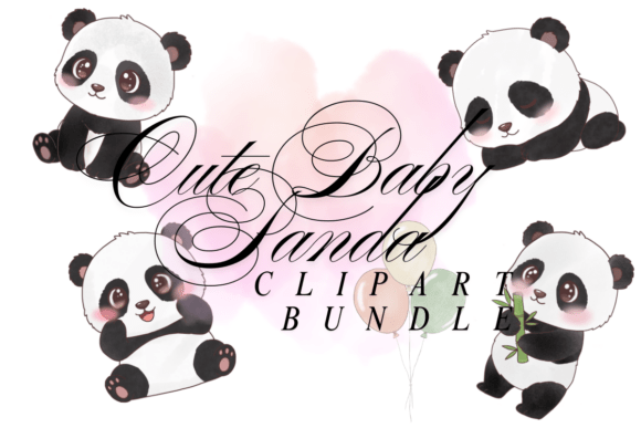 Download Cute Baby Panda Clipart Bundle – Kawaii - Bundle Collection