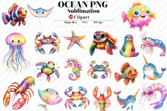 Download Watercolor Ocean Clipart Bundle - Bundle Collection