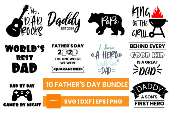 Download 10 Designs Bundle for Father's Day - Bundle Collection