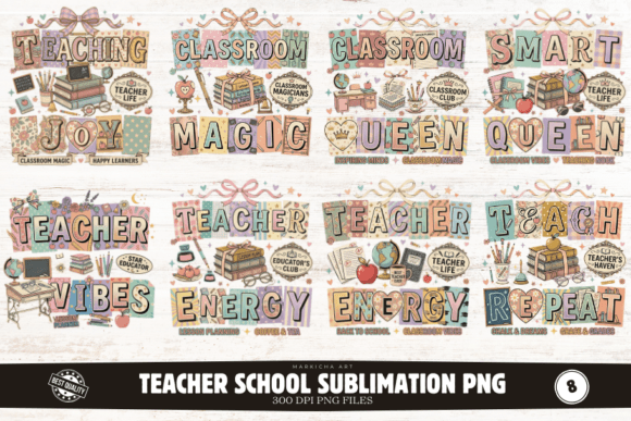 Download Teacher School Sublimation Png Bundle - Bundle Collection