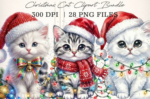 Download Christmas Cat Clipart Bundle - Bundle Collection