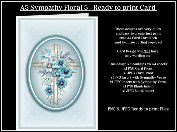 Download A5 Sympathy Floral 5 Greetings Card - Greetings card Collection