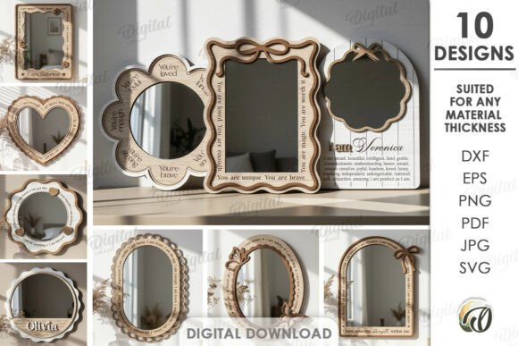 Download Affirmation Mirrors Bundle Laser Cut - Bundle Collection