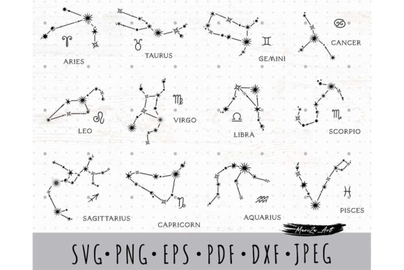 Download Zodiac Constellation SVG PNG Bundle - Bundle Collection