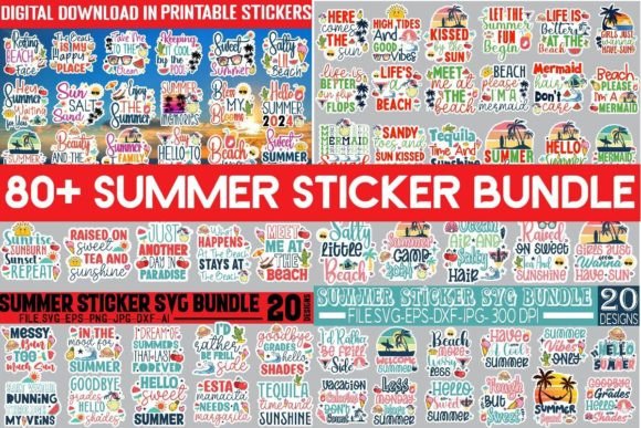 Download Mega Summer Sticker SVG Bundle - Bundle Collection