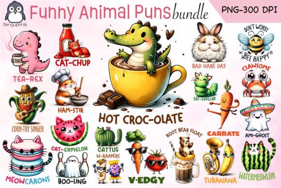 Download Funny Animal Puns Sublimation Bundle - Bundle Collection