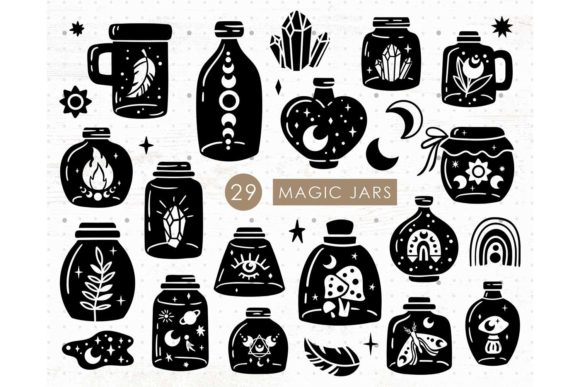 Download Mystical Celestial Mason Jar SVG Bundle - Bundle Collection